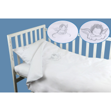 Комплект постільної білизни у дитяче ліжко Руно 60х120 сатин з вишивкою Янголятко