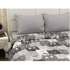 Комплект постельного белья полуторный maxi "Grey Cat" бязь