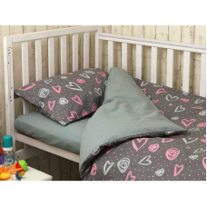 Комплект постельного белья в детскую кроватку 60х120 "Сердечко"