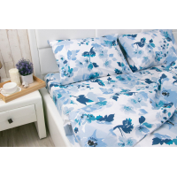Комплект постельного белья Руно полуторный "Blue Flowers" бязь