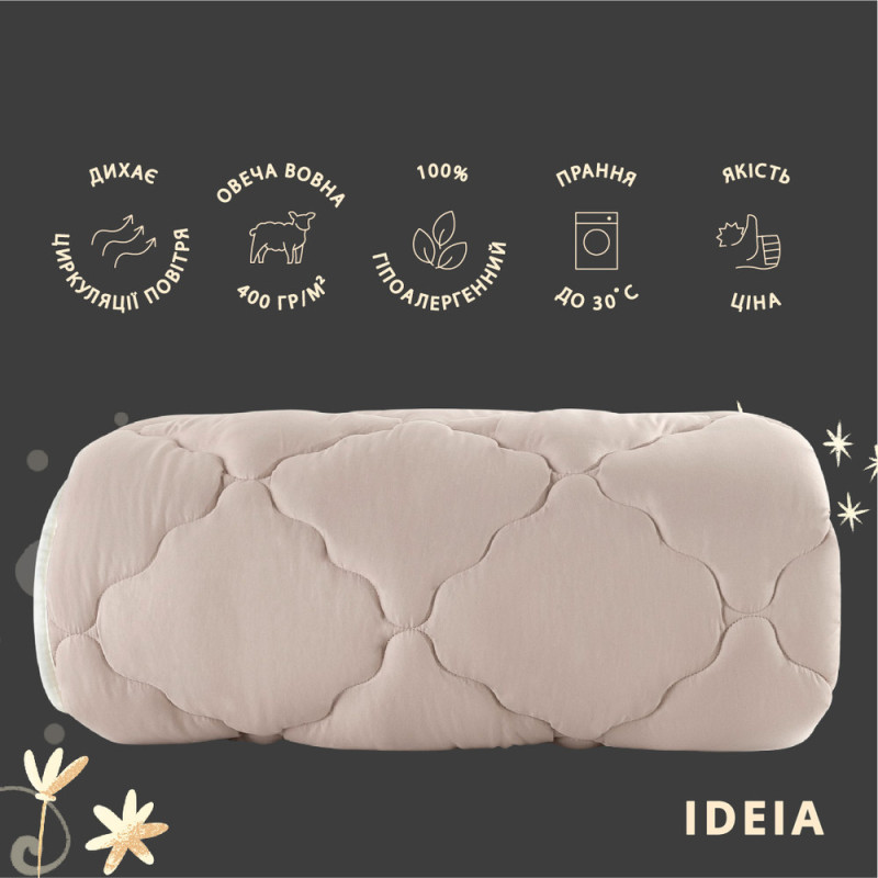 Одеяло Ideia 175х210 WOOLLY зимнее (8-34175)