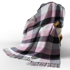 Плед вовняний П8 біл-рож-дим Love You 140 x 200 см