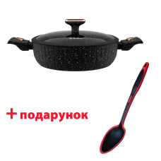 Сотейник с крышкой SICILIA BOLLIRE 28 см 4 л + Подарок Ложка для соуса BR-3801 BOLLIRE