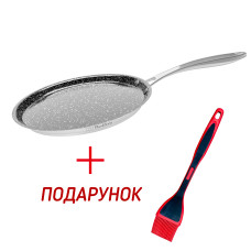 Сковорода мельничная BLACK SAPPHIRE BOLLIRE 24 см + подарок кисточка BR-3807