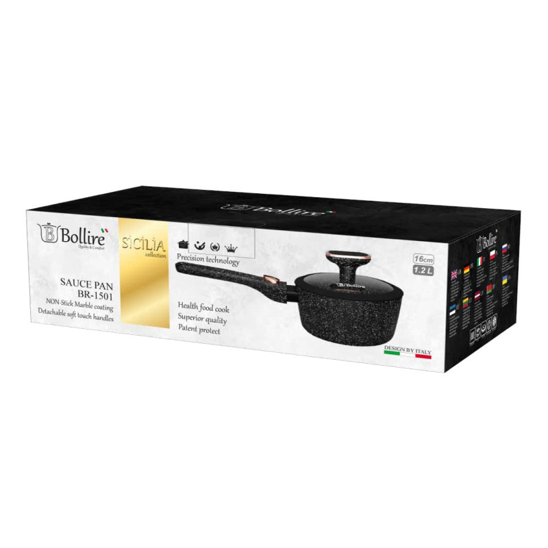 Ковш с крышкой SICILIA BOLLIRE 16 см 1.2 л (BR-1501)