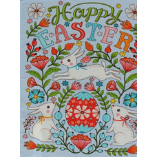 Рушник пасхальний вафельний Руно 45х60 "Великдень блакитний_3"