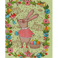 Рушник пасхальний вафельний Руно 45х60 "Великдень салатовий_1"