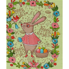 Рушник пасхальний вафельний Руно 45х60 "Великдень салатовий_1"