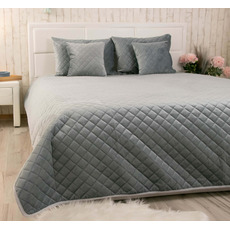 Покривало Руно VeLour 180х220 "Dark Grey ромб"