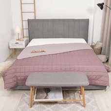 Покривало стьобане двустороннє Viluta Дует 140х210 Рожевий кварц